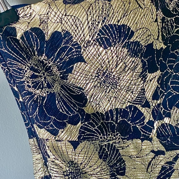 Betsy & Adam Women's Navy and Gold Dress Size 8 - Picture 6 of 7